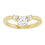 14K Gold Round Lab-Grown Diamond Contour Band - 1/8-5/8 CTW - Yellow Gold - view 3