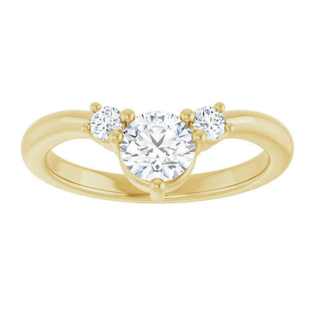 14K Gold Round Lab-Grown Diamond Contour Band - 1/8-5/8 CTW - Yellow Gold - view 3