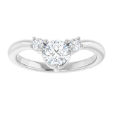 14K Gold Round Lab-Grown Diamond Contour Band - 1/8-5/8 CTW - White Gold - view 3