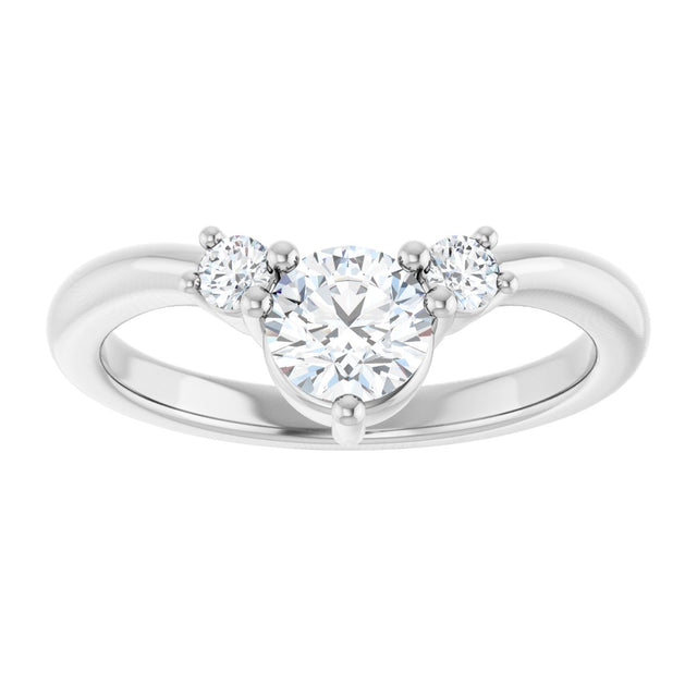 Platinum Round Lab-Grown Diamond Contour Band - 1/8-5/8 CTW - view 3
