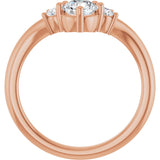 14K Gold Round Lab-Grown Diamond Contour Band - 1/8-5/8 CTW - Rose Gold - view 2