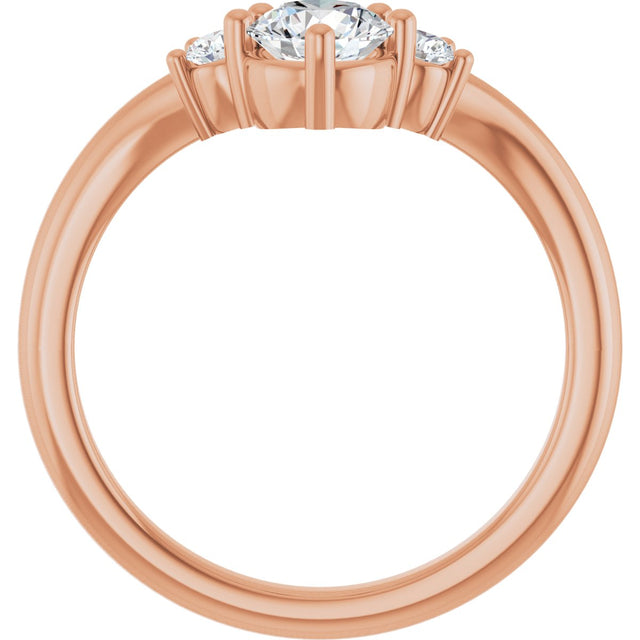 14K Gold Round Lab-Grown Diamond Contour Band - 1/8-5/8 CTW - Rose Gold - view 2