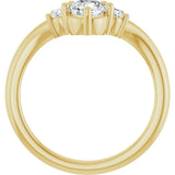 14K Gold Round Lab-Grown Diamond Contour Band - 1/8-5/8 CTW - Yellow Gold - view 2