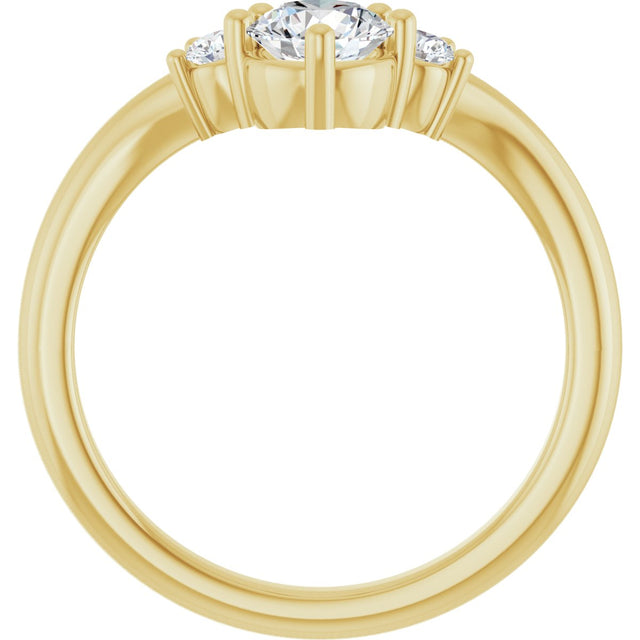 14K Gold Round Lab-Grown Diamond Contour Band - 1/8-5/8 CTW - Yellow Gold - view 2