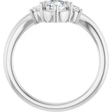 Platinum Round Lab-Grown Diamond Contour Band - 1/8-5/8 CTW - view 2