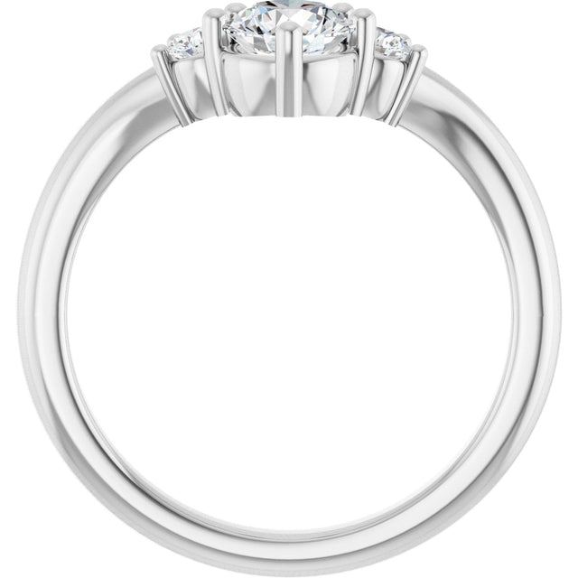 Platinum Round Lab-Grown Diamond Contour Band - 1/8-5/8 CTW - view 2