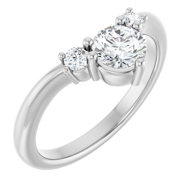 Platinum Round Lab-Grown Diamond Contour Band - 1/8-5/8 CTW