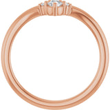 14K Gold Round Lab-Grown Diamond Contour Band - 1/8-5/8 CTW - Rose Gold - view 2