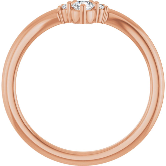 14K Gold Round Lab-Grown Diamond Contour Band - 1/8-5/8 CTW - Rose Gold - view 2