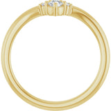 14K Gold Round Lab-Grown Diamond Contour Band - 1/8-5/8 CTW - Yellow Gold - view 2