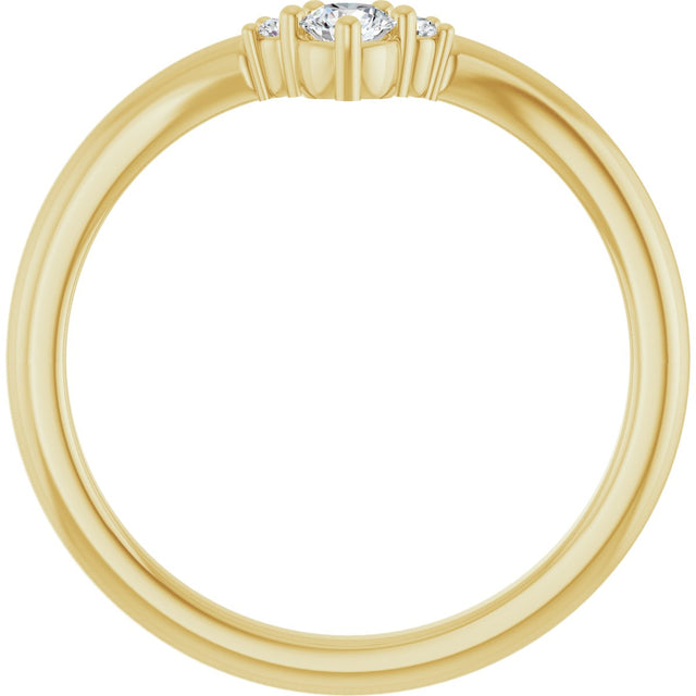 14K Gold Round Lab-Grown Diamond Contour Band - 1/8-5/8 CTW - Yellow Gold - view 2