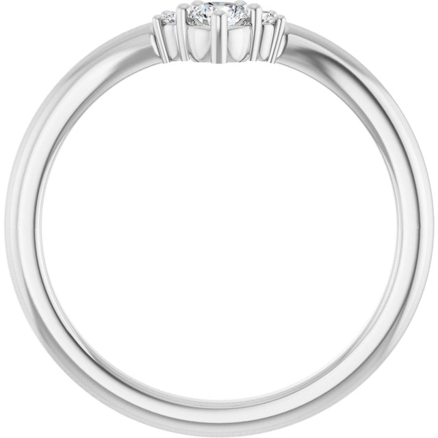 14K Gold Round Lab-Grown Diamond Contour Band - 1/8-5/8 CTW - White Gold - view 2