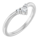 Platinum Round Lab-Grown Diamond Contour Band - 1/8-5/8 CTW