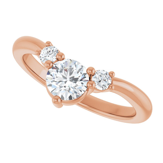14K Gold Round Lab-Grown Diamond Contour Band - 1/8-5/8 CTW - Rose Gold - view 5