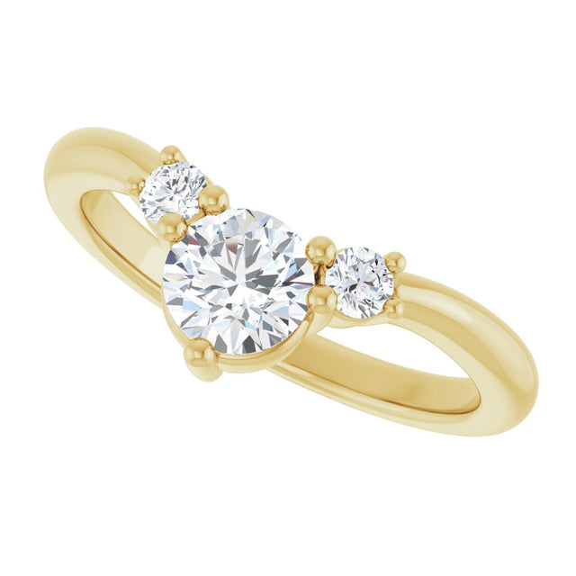 14K Gold Round Lab-Grown Diamond Contour Band - 1/8-5/8 CTW - Yellow Gold - view 5