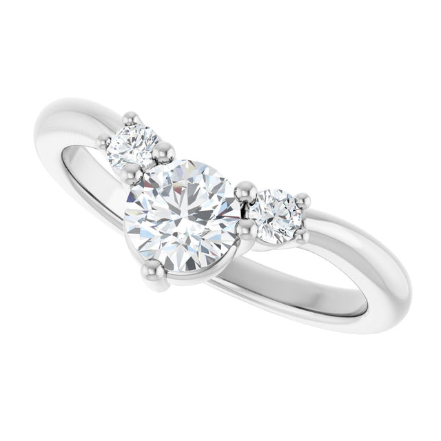 Platinum Round Lab-Grown Diamond Contour Band - 1/8-5/8 CTW - view 5
