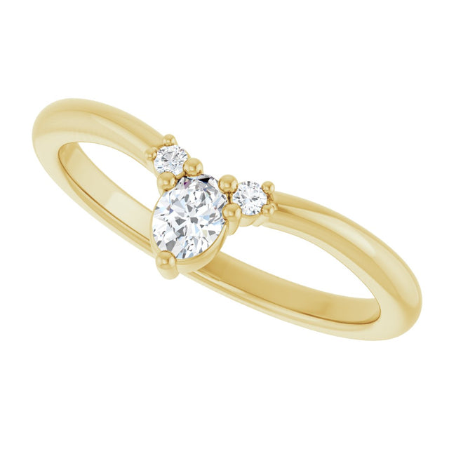 14K Gold Oval Lab-Grown Diamond Contour Band - 1/5 CTW - Yellow Gold - view 5