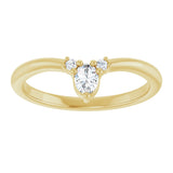 14K Gold Oval Lab-Grown Diamond Contour Band - 1/5 CTW - Yellow Gold - view 3