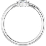Platinum Oval Natural Diamond Contour Band - 1/5 CTW - view 2