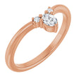 14K Gold Oval Lab-Grown Diamond Contour Band - 1/5 CTW - Rose Gold