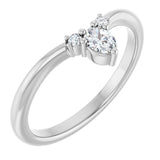 14K Gold Oval Lab-Grown Diamond Contour Band - 1/5 CTW - White Gold
