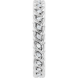 14K Gold Round Lab-Grown Diamond Rope Eternity Band - 1mm Stones - White Gold - view 4