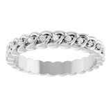 Platinum Round Natural Diamond Rope Eternity Band - 1mm Stones - view 3