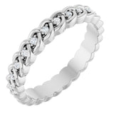 Platinum Round Natural Diamond Rope Eternity Band - 1mm Stones