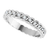 Platinum Round Natural Diamond Rope Eternity Band - 1mm Stones - view 5