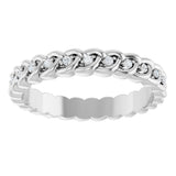 Platinum Round Natural Diamond Rope Eternity Band - 1mm Stones - view 3
