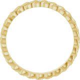 14K Gold Round Natural Diamond Rope Eternity Band - 1mm Stones - Yellow Gold - view 2