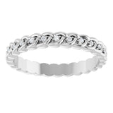 Platinum Round Natural Diamond Rope Eternity Band - 1mm Stones - view 3