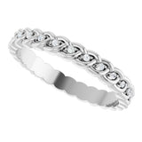 Platinum Round Natural Diamond Rope Eternity Band - 1mm Stones - view 5