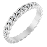 Platinum Round Natural Diamond Rope Eternity Band - 1mm Stones