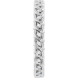 Platinum Round Natural Diamond Rope Eternity Band - 1mm Stones - view 4