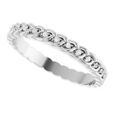 Platinum Round Natural Diamond Rope Eternity Band - 1mm Stones - view 5