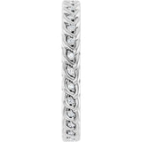 Platinum Round Natural Diamond Rope Eternity Band - 1mm Stones - view 4