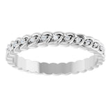 Platinum Round Natural Diamond Rope Eternity Band - 1mm Stones - view 3