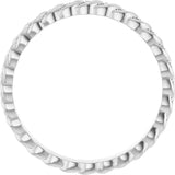 Platinum Round Natural Diamond Rope Eternity Band - 1mm Stones - view 2