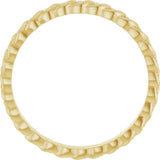 14K Gold Round Natural Diamond Rope Eternity Band - 1mm Stones - Yellow Gold - view 2