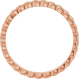 14K Gold Round Lab-Grown Diamond Rope Eternity Band - 1mm Stones - Rose Gold - view 2