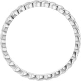 Platinum Round Natural Diamond Rope Eternity Band - 1mm Stones - view 2