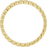 14K Gold Round Natural Diamond Rope Eternity Band - 1mm Stones - Yellow Gold - view 2