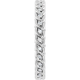 Platinum Round Natural Diamond Rope Eternity Band - 1mm Stones - view 4