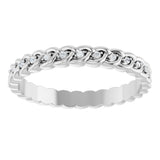 Platinum Round Natural Diamond Rope Eternity Band - 1mm Stones - view 3