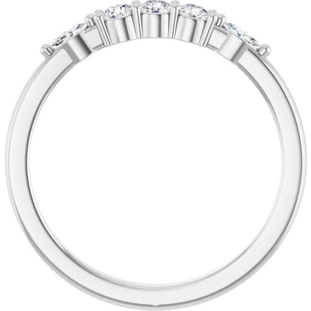 14K Gold Round Lab-Grown Diamond Anniversary Band - 1/6-1/3 CTW - White Gold - view 2