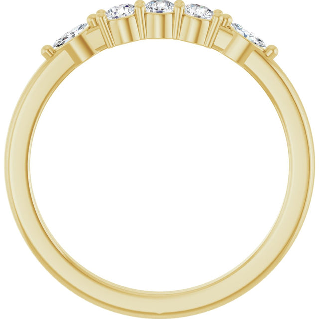 14K Gold Round Lab-Grown Diamond Anniversary Band - 1/6-1/3 CTW - Yellow Gold - view 2