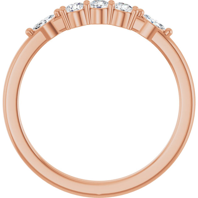 14K Gold Round Lab-Grown Diamond Anniversary Band - 1/6-1/3 CTW - Rose Gold - view 2