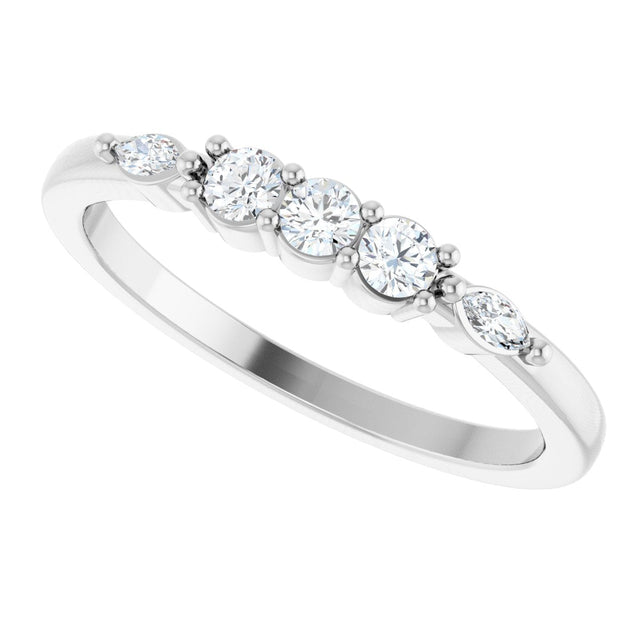 14K Gold Round Lab-Grown Diamond Anniversary Band - 1/6-1/3 CTW - White Gold - view 5