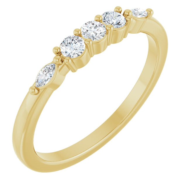 14K Gold Round Lab-Grown Diamond Anniversary Band - 1/6-1/3 CTW - Yellow Gold
